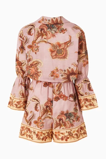 Junior Girl Aster Knot Tie Playsuit