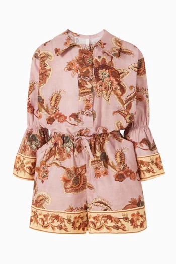 Junior Girl Aster Knot Tie Playsuit