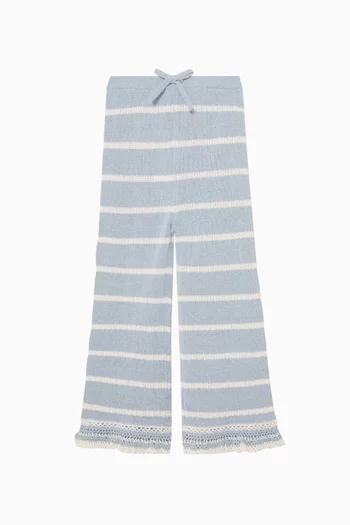 Junior Girl Indra Striped Knit Pants in Cotton-blend