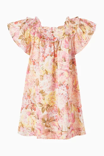 Solstice Shirred Dress in Cotton