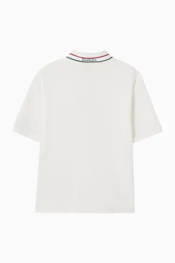 Web-Trim Collar Polo Shirt