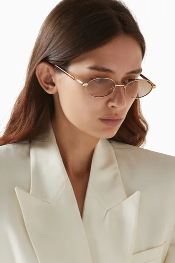 Icicle Oval Sunglasses in Metal