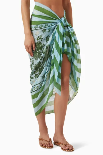 Printed Pareo in Silk-cotton