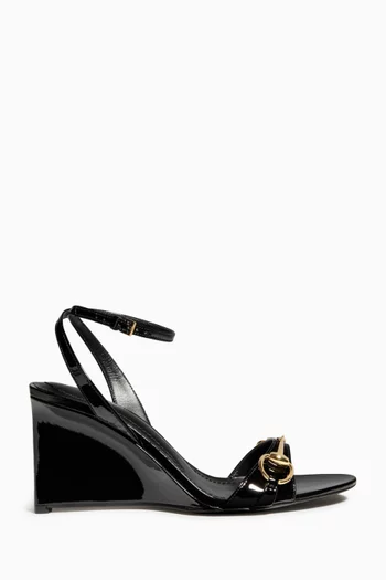 Donna 80 Wedge Sandals in Patent Leather