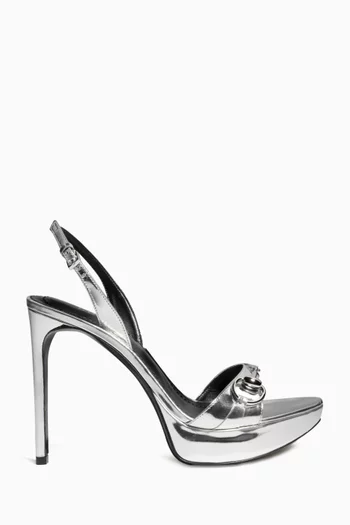 Donna 105 Platform Sandals in Lamé Leather