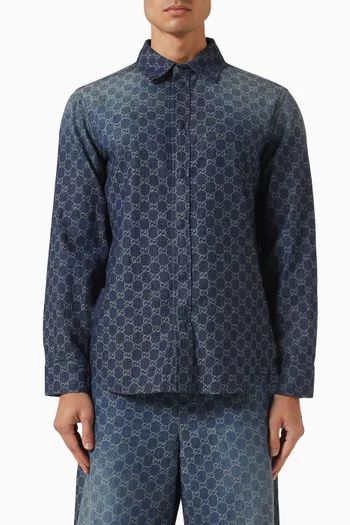 Tailored Shirt in GG Cotton Denim