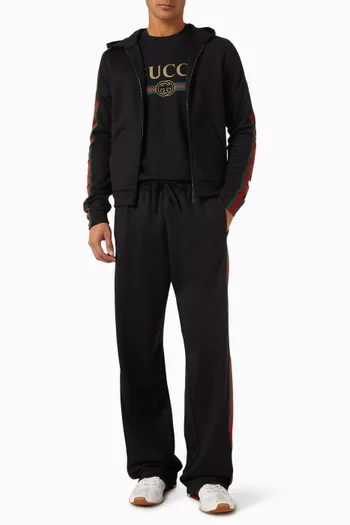 Web-stripe Hoodie in Silk Blend