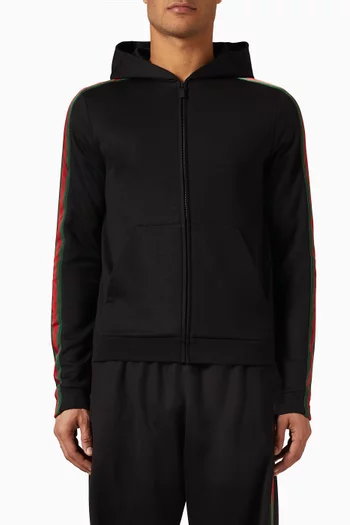 Web-stripe Hoodie in Silk Blend