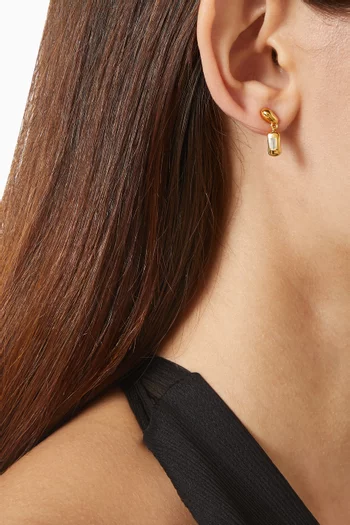 Molten Gemstone Baguette Drop Earrings in 18kt Gold Vermeil