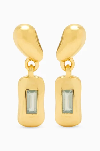 Molten Gemstone Baguette Drop Earrings in 18kt Gold Vermeil
