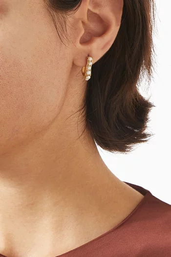 Small Pear Wave Hoops Earrings in 18kt Recycled Gold