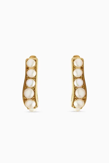 Small Pear Wave Hoops Earrings in 18kt Recycled Gold