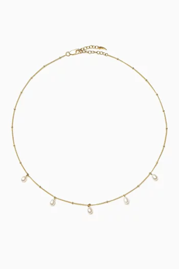 Pearl Baya Baroque Chain Choker in 18kt Gold-Plated Vermeil Silver