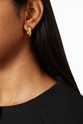 Chubby Oval Small Hoop Earrings in 18kt Gold-plated Steel