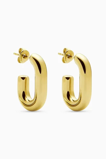 Chubby Oval Small Hoop Earrings in 18kt Gold-plated Steel