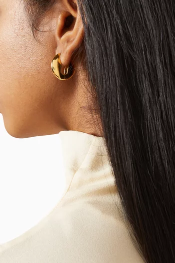 Small Pebble Hoop Earrings in 18kt Gold-plated Steel