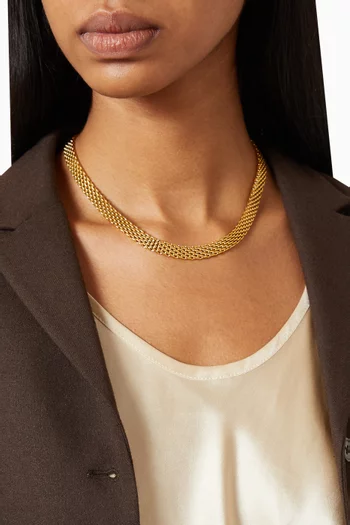 Heirloom Chain Choker Necklace in 18kt Gold-plated Steel