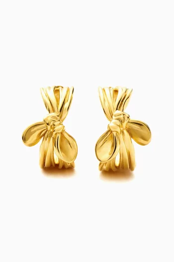 x MARKGONG Bow Hoop Earrings in 18kt Gold-plated Brass