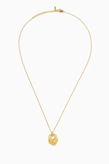 x MARKGONG Draped Pendant Necklace in 18kt Gold-plated Brass