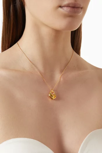x MARKGONG Draped Pendant Necklace in 18kt Gold-plated Brass
