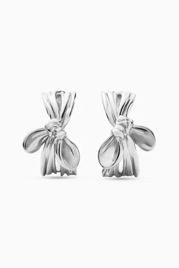 x MARKGONG Bow Hoop Earrings in Sterling Silver-plated Brass