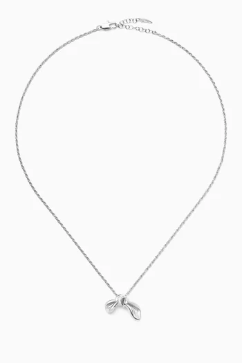 x MARKGONG Bow Pendant Necklace in Sterling Silver-plated Brass