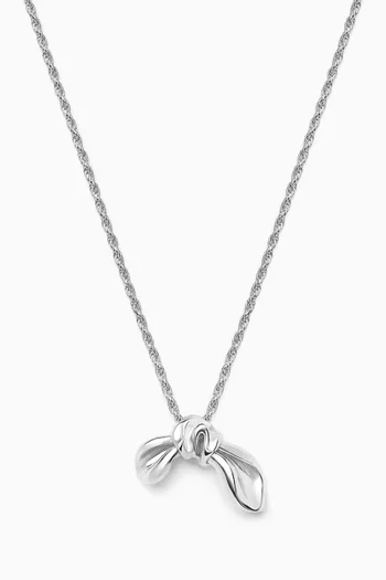 x MARKGONG Bow Pendant Necklace in Sterling Silver-plated Brass