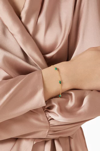 Malachite Chain Bracelet in 18kt Gold Vermeil