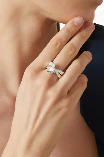 x MARKGONG Bow Ring in Sterling Silver-plated Brass