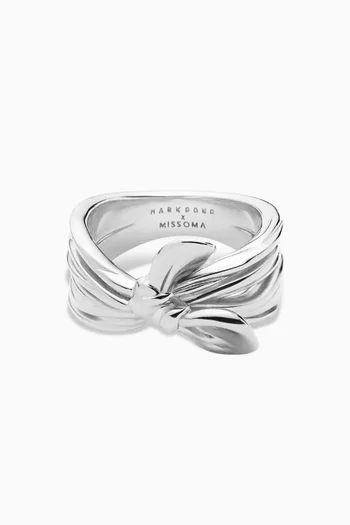 x MARKGONG Bow Ring in Sterling Silver-plated Brass