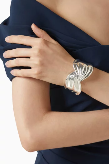 x MARKGONG Draped Statement Bracelet Cuff in Sterling Silver-plated Brass