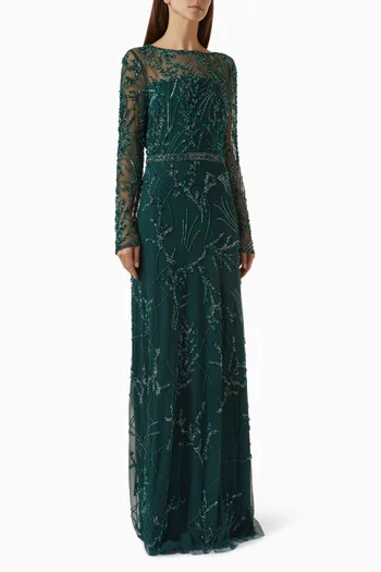 Aadya Belted Embellished Gown