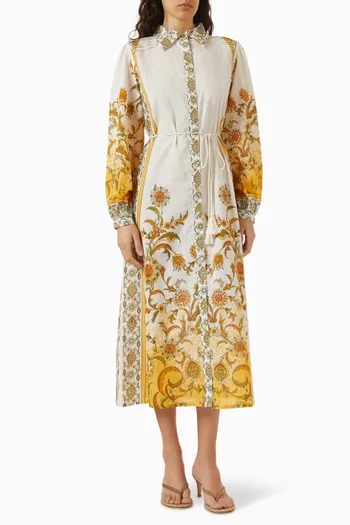 Briar Printed Midi Shirt Dress