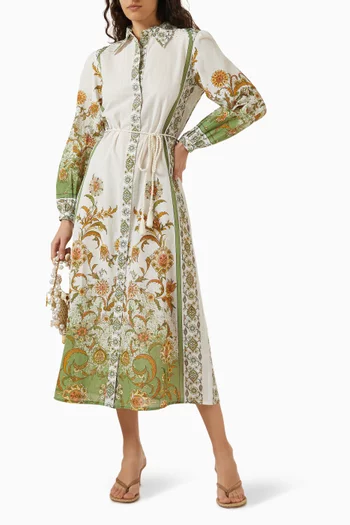 Briar Printed Midi Shirt Dress