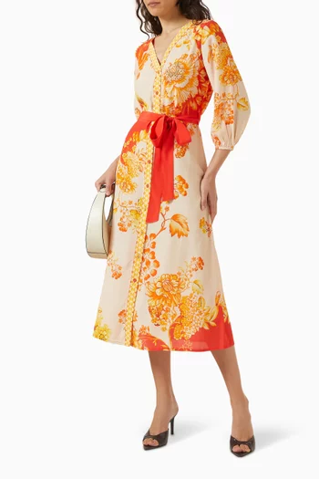Michaela Printed Midi Dress
