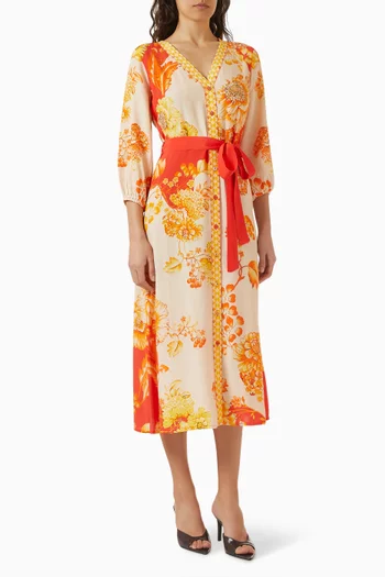 Michaela Printed Midi Dress