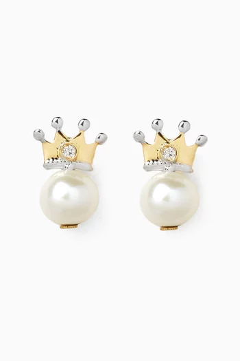 Diamond & Pearl Earrings in 18kt Gold