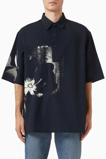 Artful-print Shirt in Cotton