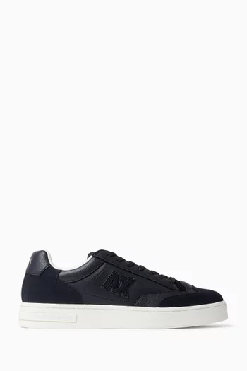 London AX Logo Sneakers in leather & Suede