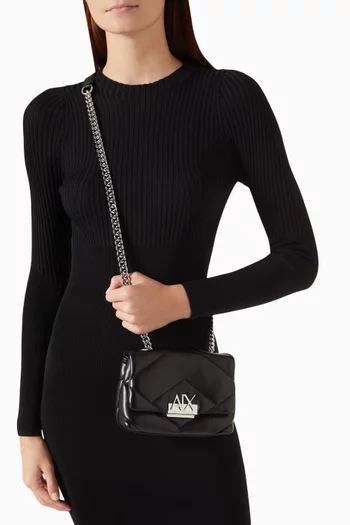 Mini Quilted Shoulder Bag in Faux Leather