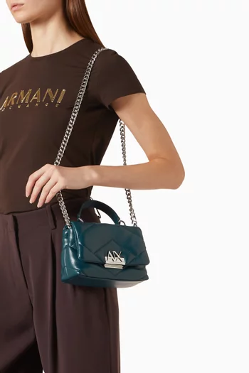 Mini Quilted Shoulder Bag in Faux Leather