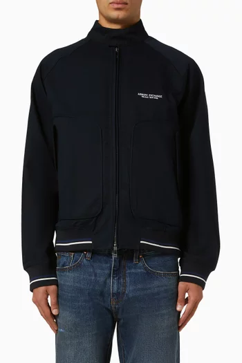 AX Logo Blouson Jacket in Cotton-twill