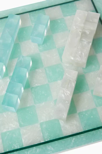 The Chess Set - Turquoise & Clear Quartz