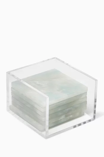 Birthstone Coasters in Resin, Set of 6