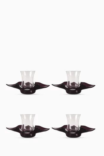 Teacup & Saucer in Acrylic, Set of 4