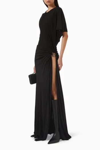 Bezel Quartz Draped Tank Dress in Jersey