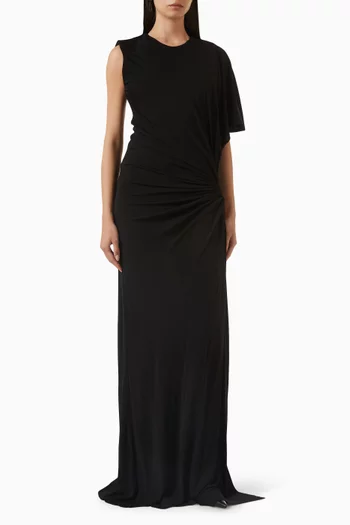 Bezel Quartz Draped Tank Dress in Jersey