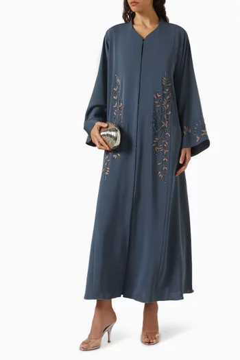Embroidered Abaya in Nada