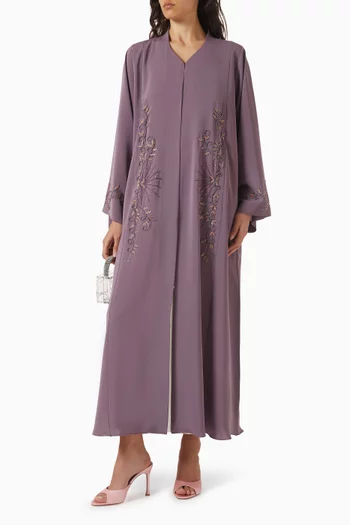 Embroidered Abaya in Nada