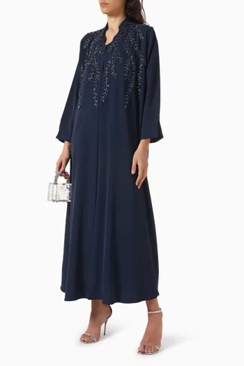 Embroidered Abaya in Ela Crepe